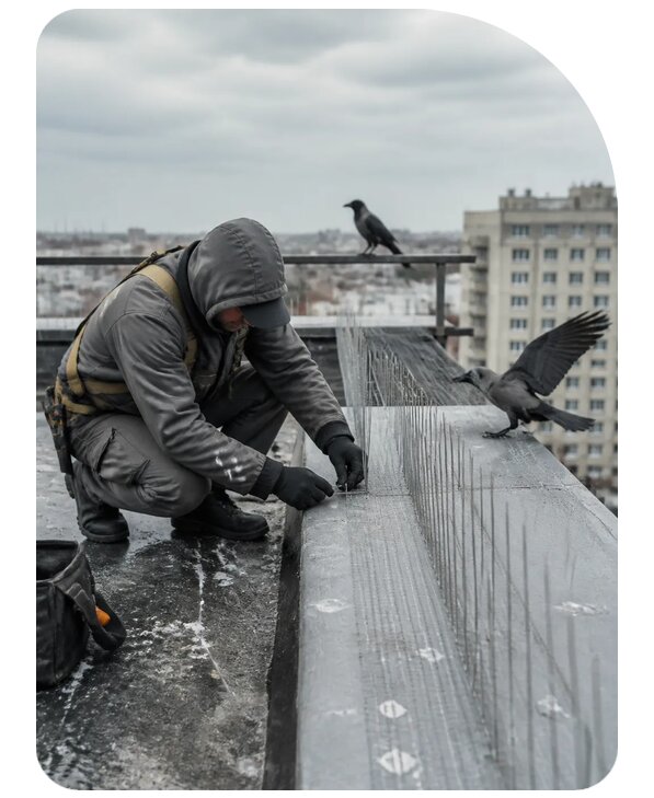Защита от ворон под ключ в Добрянке по цене от 5051 р. | Сенат-Дбр